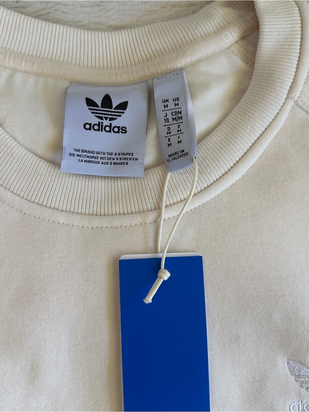 NWT Men’s M Adidas Off-White Trefoil Crew Sweatshirt - Picture 8 of 9
